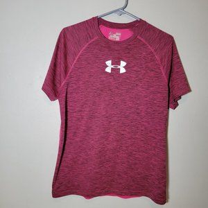 Under Armour Womens Tshirt Pink  Heatgear  Short Sleeve Size Medium